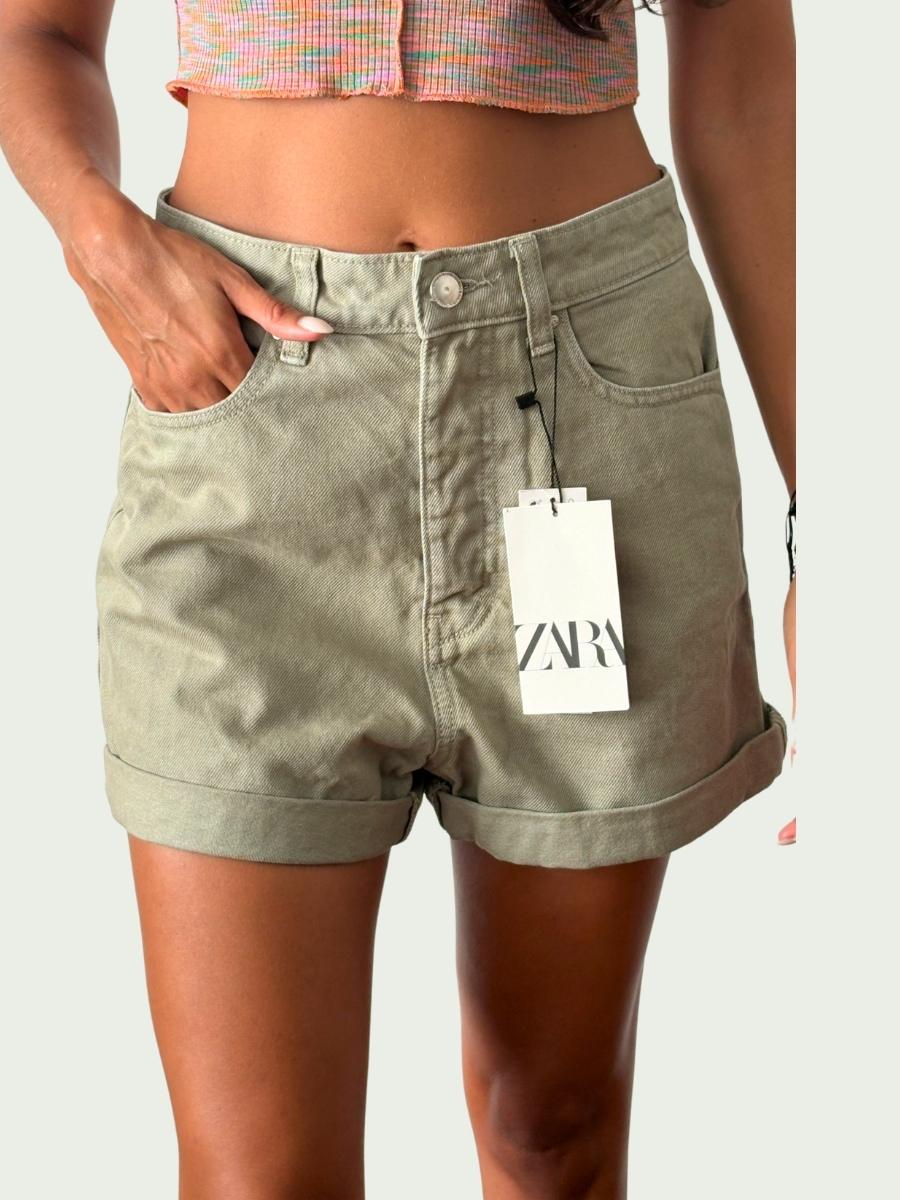 Zara - Short Verde | Corte Casual Verano
