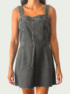 Mango - Vestido de Jean Gris | Corte Recto Casual