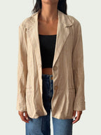 Astra Knu - Blazer de Lino Beige | Corte Estructurado Casual