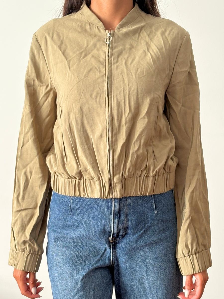 Zara - Bomber Jacket Beige | Tela Ligera Estilo Casual