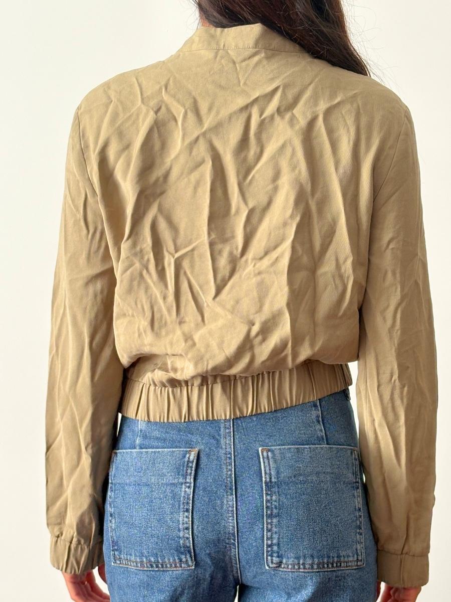 Zara - Bomber Jacket Beige | Tela Ligera Estilo Casual