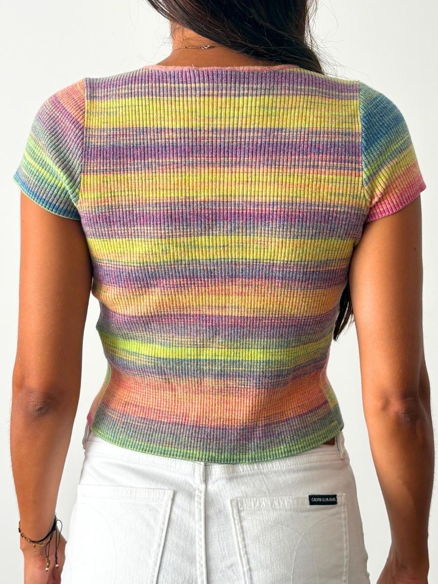 Urban Outfitters - Polo Rib Tejido Multicolor | Amarres Delanteros